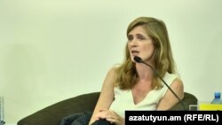 ՄԱԿ-ում ԱՄՆ նախկին դեսպան Սամանթա Փաուեր, Երևան, 8-ը հունիսի, 2018 թ․ 