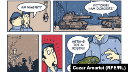Bandă desenată despre Revoluția română care descrie unul dintre momentele în care diferite unități ale armatei se atacau între ele, crezând că au de-a face cu teroriști.