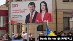 A Sor párt választási plakátja a gagauziai választásokon 2023 májusában