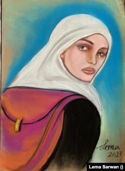 An untitled painting by Lema Sarwan