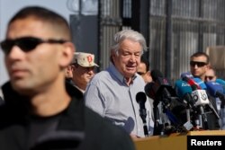 Guterres vizitează punctul de frontieră de la Rafah, dintre Gaza și Egipt, 23 martie 2024.