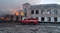 Сградата в Мерефа е почти разрушена от въздушната атака.