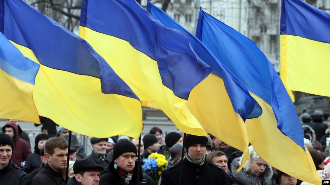 Проукраїнський мітинг у Донецьку. Березень 2014 року