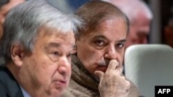 وزیراعظم شهباز شریف او د ملګرو ملتونو مشر انتونیو ګوتېرېش د جنورۍ پر نهمه د جینیوا غونډه کې یوې وینا ته غوږ دي. 