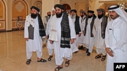 د طالبانو حکومت د بهرنیو چارو وزیر امیر خان متقي په مشرۍ په دوحا کې د طالبانو د پلاوي پخوانی انځور.