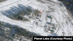 The 1,405th ammunition base in a satellite image from February 24.