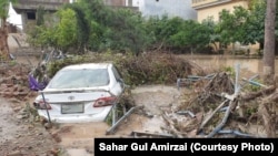 افغانستان کې په دا وروستيو کې د زياتو اورښتونو له کبله په يوشمېر سيمو کې سېلاوونه راغلي ــ د ۲۰۲۲ز کال د اګست پر ۱۵مه د ننګرهار ولايت انځور
