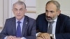 Armenia -- Prime Minister Nikol Pashinian (R) and Parliament Speaker Ara Babloyan.