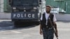 Armenia - One of the opposition gunmen occupying a police station in Yerevan, 23Jul2016.