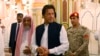 Pakistani Prime Minister Imran Khan visits the Prophet's Mosque in Medina, Saudi Arabia, on September 18.