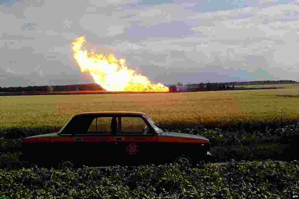 Пожежа на місці вибуху на газопроводі «Уренгой – Помари – Ужгород» у Лохвицькому районі Полтавської області, 17 червня 2014 року