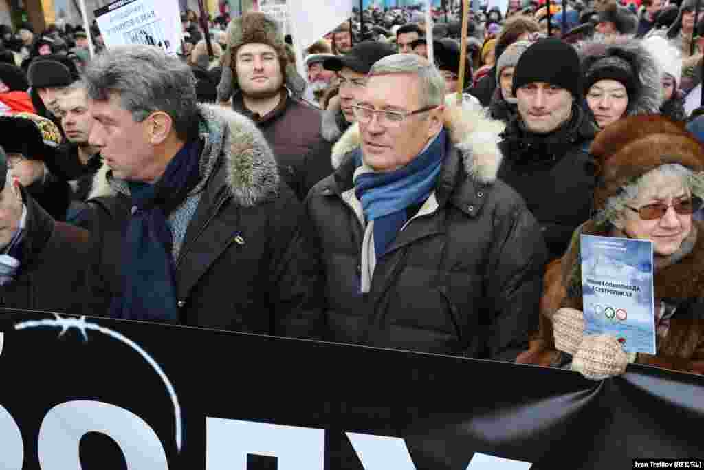 Акция за свободу "узников Болотной" и всех политзаключенных. Борис Немцов и Михаил Касьянов