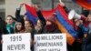 Ֆրանսիա - Հայ ցուցարարները բողոքի ակցիա են անցկացնում Մարդու իրավունքների եվրոպական դատարանի առջև «Փերինչեքն ընդդեմ Շվեյցարիայի» գործով լսումների ժամանակ, Ստրասբուրգ, 28-ը հունվարի, 2015թ․