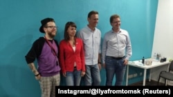 Алексей Навальный һәм Ксения Фадеева Томскида 19 августта 