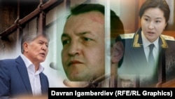 Qirg‘iziston sobiq prezidenti Almazbek Atambayev (chapda), jinoyat olami avtoriteti Aziz Batukayev va sobiq Bosh prokuror Indira Joldubayeva.