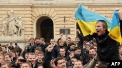 (архівна фотографія) Антиурядова акція протесту у Львові,20 квітня 2010 року