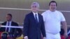 Armenia - President Serzh Sarkisian (L) and businessman Gagik Tsarukian inaugurate an entertainment center in Yerevan, 1Jun2015.