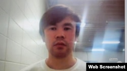Bashkir activist Zagir Mukhamedyarov speaks to RFE/RL via a video link from an immigration center in Louisiana.