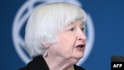 Министр финансов США Джанет Йеллен в штаб-квартире Всемирного банка в Вашингтоне, США, 22 октября 2024 года