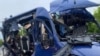 Разрушен микробус в област Суми след руска атака с дронове, 17 май.