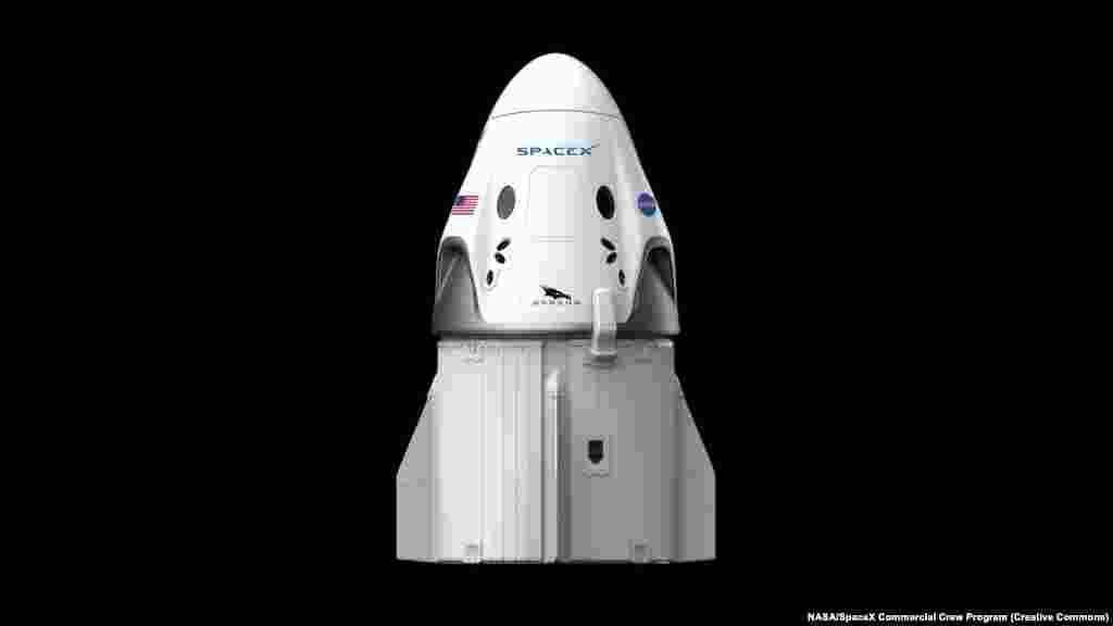 Це – капсула SpaceX Crew Dragon на своїй вантажній «скрині». Космічний апарат повинен доправити двох американських астронавтів на Міжнародну космічну станцію (МКС) 27 травня