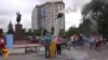 В Бишкеке сожжена гигантская сигарета