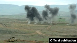 Nagorno-Karabakh - Karabakh Armenian soldiers hold military exercises.