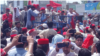 Members of Pakistan's Awami National Party (ANP) protested against the results of the July 25 parliamentary election in Charsadda, Khyber-Pakhtunkhwa Province, on July 30.