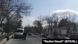 Место взрыва в городе Курган-тюбе