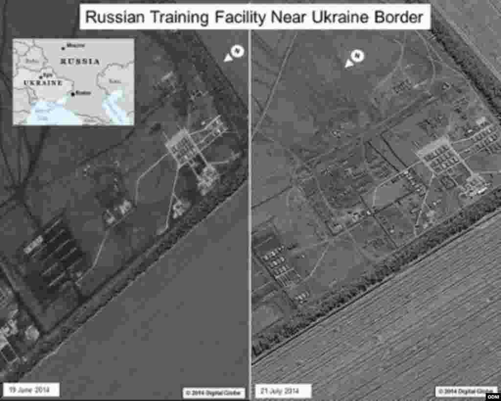 Муқоисаи аксҳои моҳвораии пойгоҳи низомии Русия дар наздикии Ростов зоҳиран аз афзоиши фаъолиятҳо аз моҳи июн ба ин сӯ дарак медиҳанд.Ба навиштаи "The Washington Post," мақомҳои иктишофии Амрико бори аввал ин пойгоҳро манбаи асосии таъмини ҷудоиталабон дар шарқи Украина номиданд.