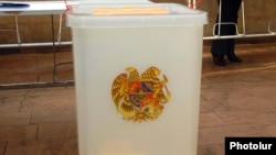 Armenia -- A ballot box at a polling station in Yerevan, undated.