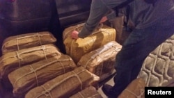 The cocaine found in the Russian Embassy in Buenos Aires in 2016 is shown in an undated handout photo provided on February 22. 