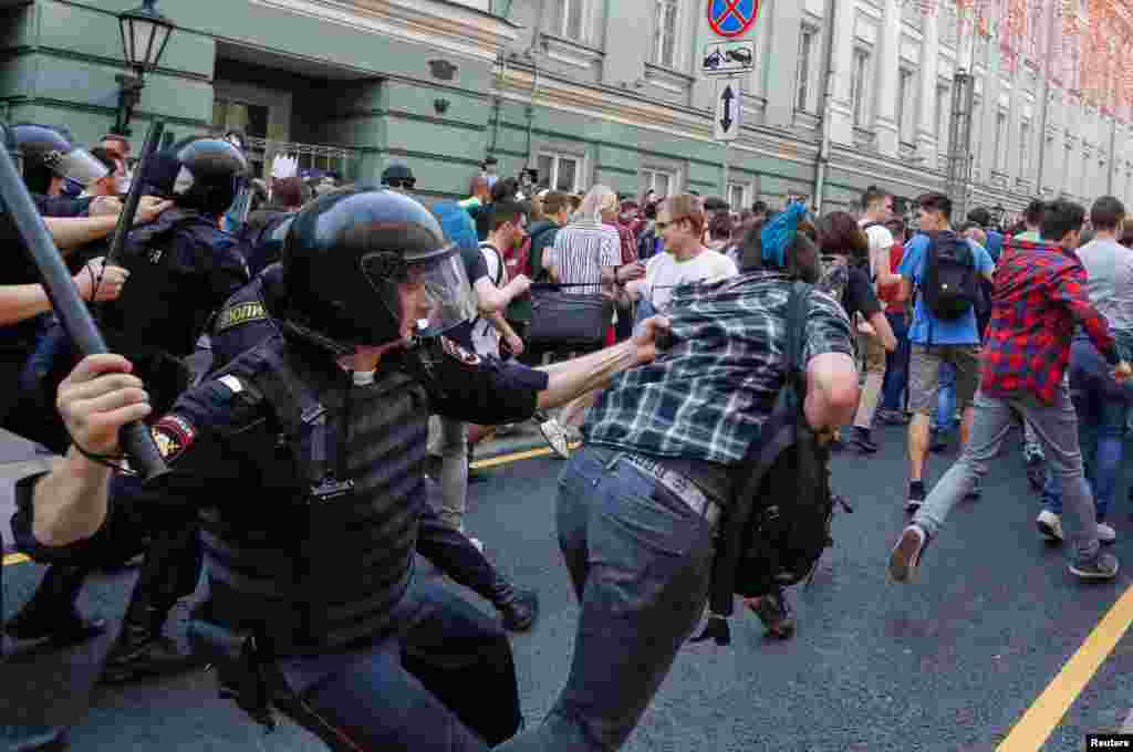 Hundreds of people were detained across Russia. 