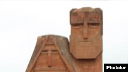 Nagorno Karabakh -- Statue "We and our mountains" in Karabakh