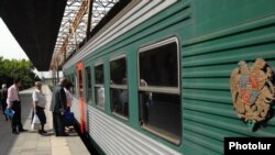 Armenia -- Passengers board a train, undated ??