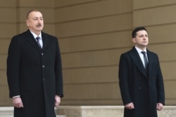 Під час офіційної церемонії вітання президента України Володимира Зеленського. Баку, 17 грудня2019 року