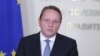 Armenia - EU Commissioner for Neighborhood and Enlargement Oliver Varhelyi at a news conference in Yerevan, July 9, 2021.