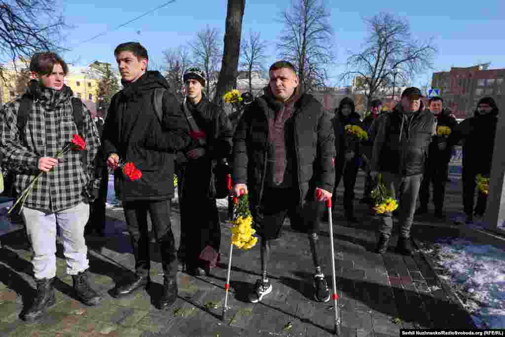 Киевта кешеләр 2014 елгы Евромәйдан протестларын искә алырга җыена, 2025 елның 20 феврале.&nbsp;