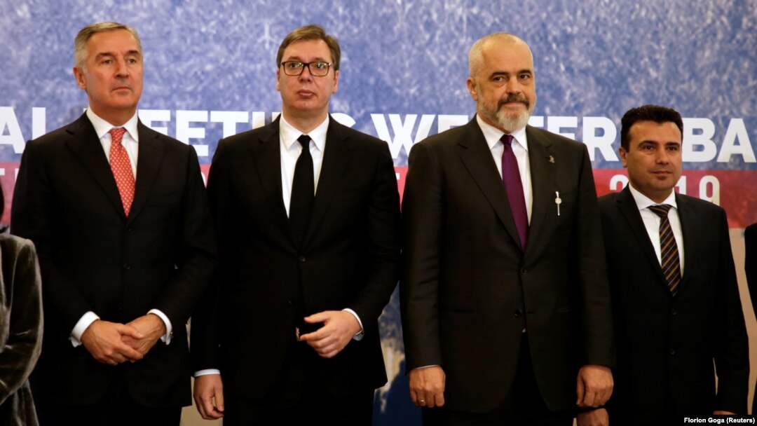 Milo Đukanović, Aleksandar Vučić, Edi Rama i Zoran Zaev, Tirana