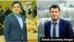 اسلم حجاب (ښي لوري ته) او عبدالوارث حسرت د اریانا نیوز ټېلېوېژن خبریالان دي - انځور له ارشیفه