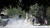 A special-forces soldier fires his weapon during a clash between insurgents and security forces in Kabul on August 16.