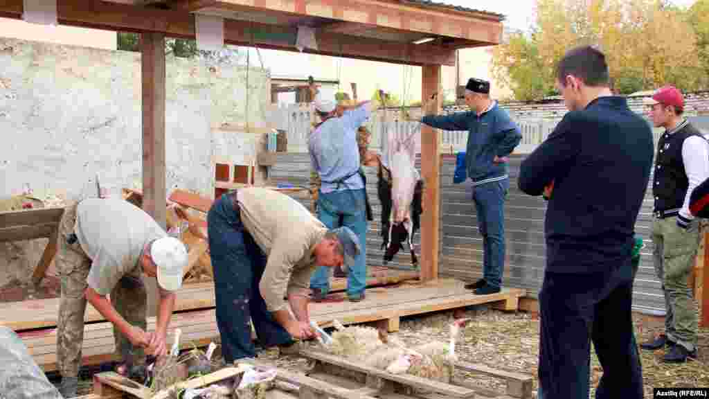 Мәрҗәни мәчете янәшәсендә корбан чалу урыны 